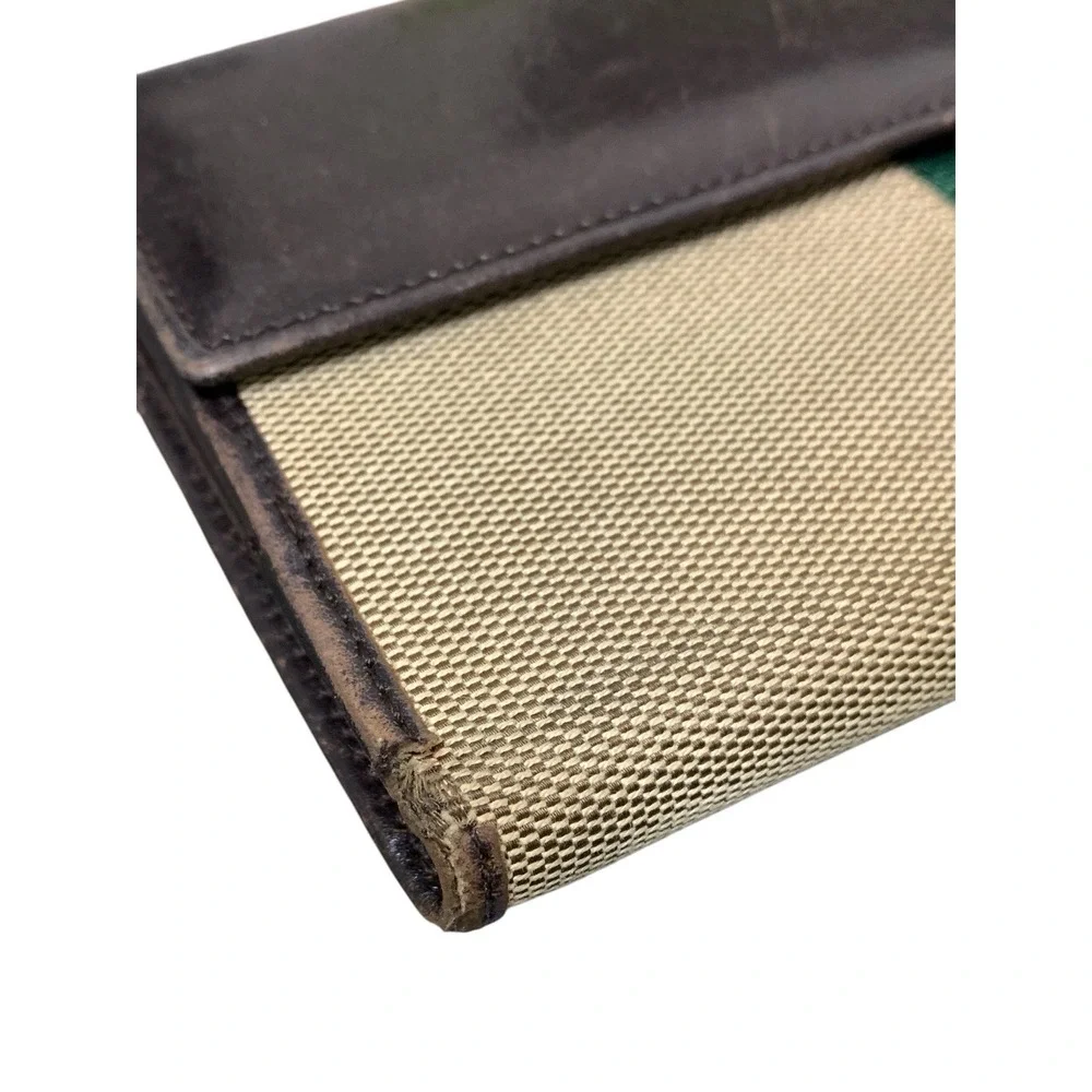 Gucci Jackie Continental Long Wallet Brown Leather & Canvas with Silver Hardware - Picture 11 of 12